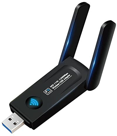 Adaptador WiFi USB 3.0 para PC, 1200Mbps 2.4G/5G Adaptador de Red Inalámbrica de Banda Dual, Dongle WiFi USB Plug and Play, Adaptador USB WiFi para PC Laptop Negro