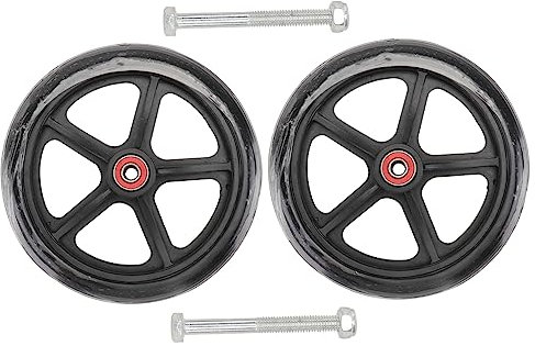 Mobestech 2pcs 7-inch Solid Wheelchair Front Wheels Replacement Wheel Assembly Anti-slip and Walker Rollators