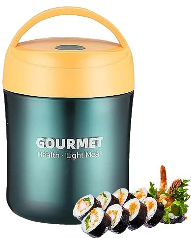 Vllold Barattolo Isolato per Alimenti, 500 ml, Acciaio Inossidabile, Portatile, A Prova di Perdite, Adatto per Cibo Caldo e Freddo, Zuppe, Liquidi, Picnic, Lavabile in Lavastoviglie