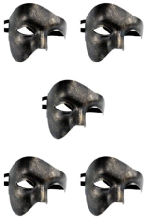 susiodeu Demi- Pour masque facial à large application pour les fêtes et événements masqués Masques de mascarade demi-visage en plastique léger