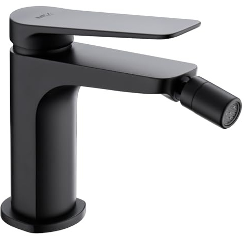 MICE Einhebelmischer für Bidet aus Messing - Bidetarmatur für WC geeignet für Kalt-/Warmwasser schwarz matt BDN047-2NG Serie Neapel