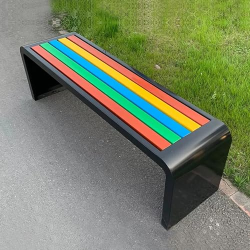 LLZJDDPLY Gartenbank Wetterfest - Gartenbank Metall, Zertifiziert 500kg Belastbar Armlehne 3-Sitzer Garten Balkon Terrasse Holzbank, Gartenmöbel Gusseisen (Color : D, Size : 1.5m)