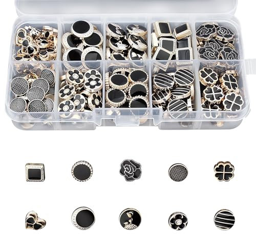 OMIGA 100 Stück Vintage Knöpfe zum Annähen Mit Schaft - Runde Perlmutt Knöpfe für Kleidung, Hemden, Anzüge, Mäntel, Pullover