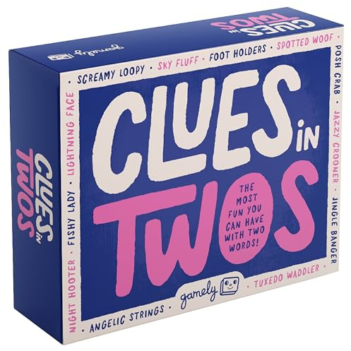 Clues in Twos | The most fun you can have with two words! | A family friendly party game perfect for teens & adults | age 12+ | 2-8 players
