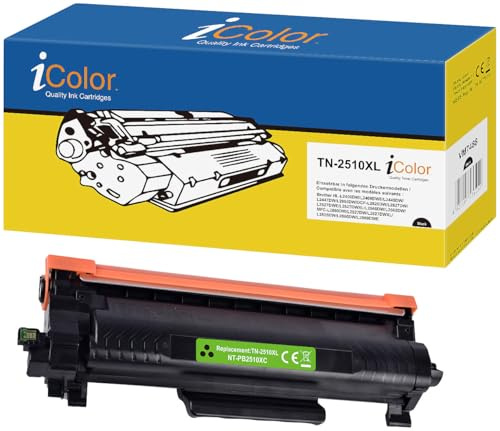 iColor Druckerpatrone Brother: Toner schwarz, ersetzt Brother TN-2510XL, für bis zu 3000 Seiten (Laserdrucker Patrone, Toner-Cartridge für Laserdrucker, Laser)