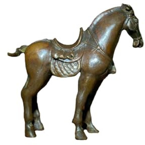 KGADRX Bronzesammlung, antikes Pferdeornament aus massiver Bronze, Pferdesattel, Pferd, kleines bronzenes Pferd, Griff, Regal, Bücherregal, Bürotischdekoration