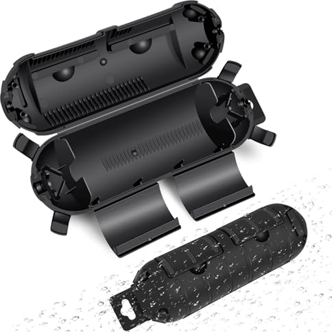NineLeaf 2 Pack Outdoor Extension Cable Cover Waterproof Weatherproof Electrical Connection Box for AWG 12/14/16/18 Cable Protect Outdoor Socket Plug Socket Christmas Holiday Decoration