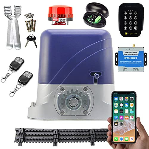Apriporta Heavy Duty 260. 0LBS. Apritazione automatica for cancelli scorrevole elettrico for porta da 1300 kg con porta in nylon 4M Telecomando WiFi opzionale Motore durevole(Kit 6)