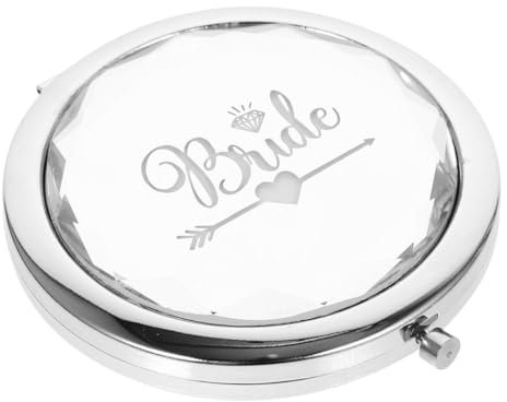 HOMOCONO 1stück Bride Compact Mirror Tragbarer Make-up Spiegel Für Junggesellinnenabschied Hochzeiten Und Brautjungfern Doppelseitiger Kosmetikspiegel Im Taschenformat Als Für