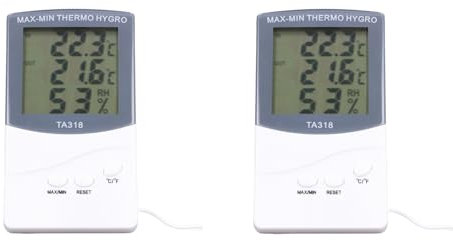 Thermomètre et hygromètre de table moderne pour intérieur et extérieur, compteur d'humidité et de température à grand écran avec sonde pour usage intérieur et extérieur thermomètre mural ou