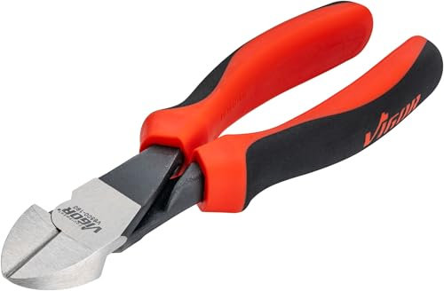 ViGOR Kraft-Seitenschneider 190 mm V6500-190, präzises Schneidwerkzeug für harte Drähte und Kabel, ergonomischer Griff für sicheren Halt und optimale Kraftübertragung