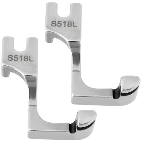 Briny River 2 Stück S518L Einseitiger Nähfuß für Unsichtbare Reißverschlüsse Nähmaschinenfuß aus Metall Geeignet für die Meisten Industriellen Nähmaschinen