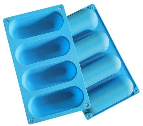 MAGICLULU 2pcs Hot Dog Buns Silicone Baking Molds Long Bread Hot Dog Molds for Oven Pan Loaf Pan Moulds for Sausage Molder Silicone for Bread Making Accessories