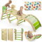 khlerox Climbing Frame with Soft Cushion, 7 in 1 Foldable Indoor Climbing Frame, Montessori Baby Toddler Climbing Toys Indoor, Climber Indoor Set with Arch, Ramp, Ladder (Dinosaur)