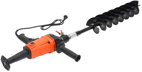jiumxliu Elektro Erdbohrer Elektrische Steckbare Grubenbohrmaschine Erdlochbohrer Pfahlbohrer Gartenbohrer 120mm Doppelblattbohrer mit 1.9kw Leistung für Garten Landwirtschaft