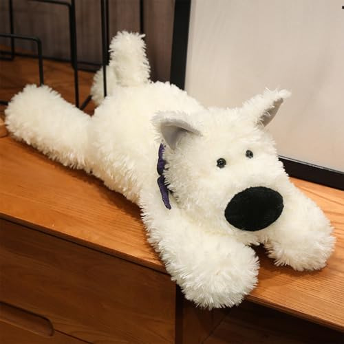 shownicer Plüschtier Hund Kuscheltier Stofftier Kawaii Hund Plüsch Kissen Spielzeug Geschenk für Erwachsene Kinder 3+ Jahre (Weiß, 45cm)
