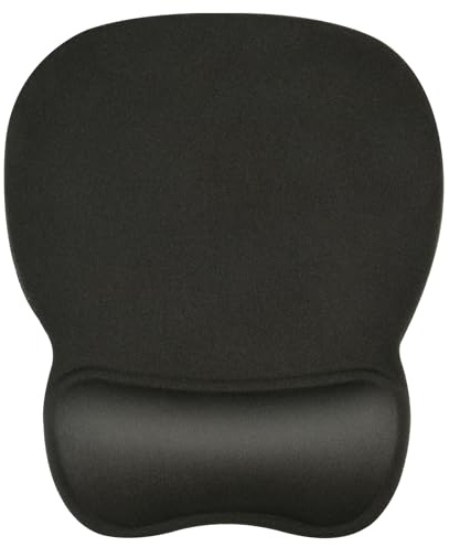 Tappetino per mouse ergonomico con polso in gel, per computer/laptop e base antiscivolo in poliuretano, 23,9 cm x 20,6 cm, colore: nero