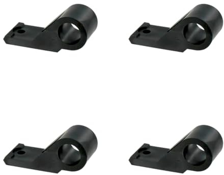 Kit de Colliers Déportés Larges Diamètre 14 mm pour Volets/Persiennes – Entraxe 20 mm Collier Composite Résistant à visser – Lot pour Fixation Montage de Volets & Espagnolettes (4, Noir)
