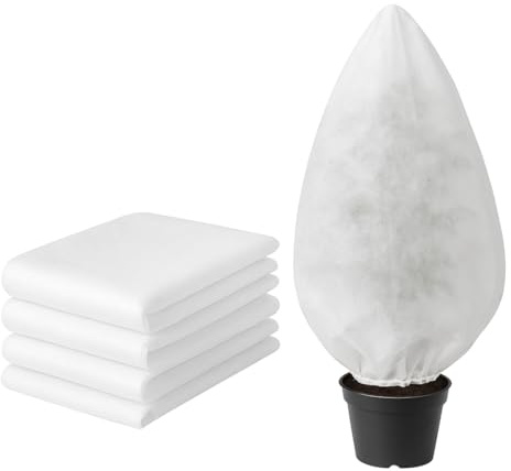 Generico Telo TNT Cappuccio Protettivo Piante 3 Pezzi – Tessuto Non Tessuto Bianco, Traspirante e Antivento, Isolante Termico, Effetto Serra, Varie Misure (GR.30 - Ø CM.120x100H)