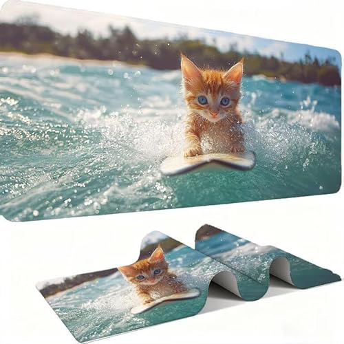 Alfombrilla Ratón XXL – Alfombrilla Escritorio, Tabla De Surf para Gatos Mouse Pad Mejora la Velocidad y Precisión, Antideslizante Mousepad, Resistente Protector Mesa Escritorio 1200x600x3mm j0xk-528