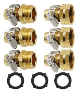 Giunto for tubo flessibile 3 pezzi 3/4'' 5/8'' Connettori rapidi for tubo da giardino Riparazione tubi dell'acqua danneggiati che perdono Adattatore for tubi Irrigazione Per Miscelatore(3set)