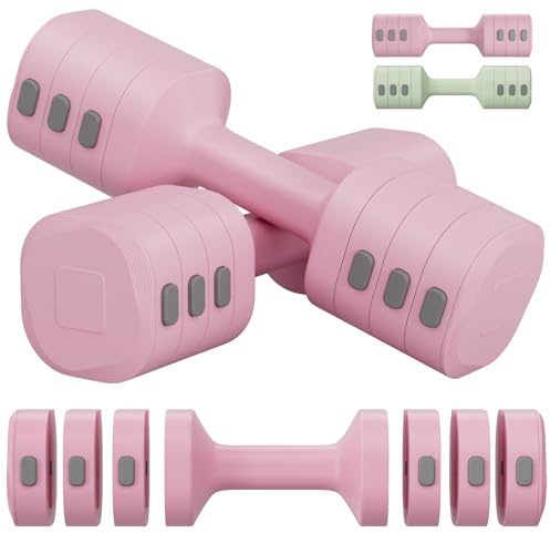 LIFERUN Verstellbare Hanteln Set – 4-in-1 Hanteln Frauen Set 1-5kg | Verstellbare Gewichte Kurzhanteln 2er Set, Adjustable Dumbbell Set für Home Gym, Fitness, Krafttraining, Geschenk