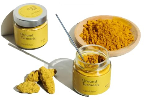 Spezie a Base di Cannella Macinata Fine e Curcuma In Polvere Pura, Aromatica Fresca per Dolci Fatti Casa Aromi Bevande (45 G)(Cinnamon powder+turmeric powder)