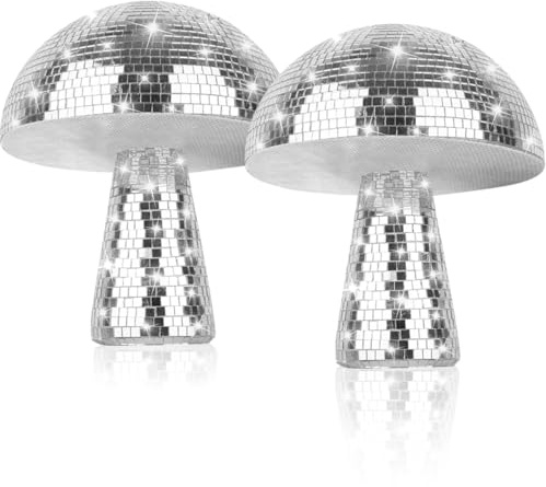 2 stycken diskokulor | silver discokula dekoration | disco svamp | spegelkula discokulor | discosvamp för hemdekorationer, scenrekvisita, speltillbehör, skolfester, festartiklar