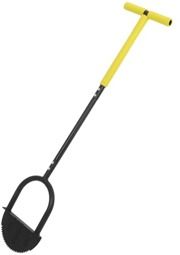 Totority Attrezzo Manuale per Coltivazione in Giardino con Manico Ergonomico Antiscivolo Bordatrice per Prato con Lama Seghettata per Rivoltare Terreno Ostinato Arieggiatore Manuale