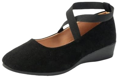 Ballerinaskor dam remballerina eleganta balettskor platta skor ballerina skor dansskor damskor eleganta och bekväma pumps klädskor, kostymskor, fritidsskor, storlek 36–43, svart, 40 EU