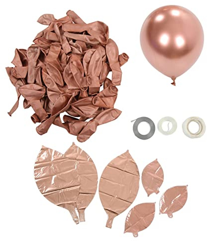Omabeta Ballonggirland Kit Underbar Design för Festdekoration Lämplig för Bröllopsfödelsedag 60 Latex och 6 Folieballonger (Rosa guld)