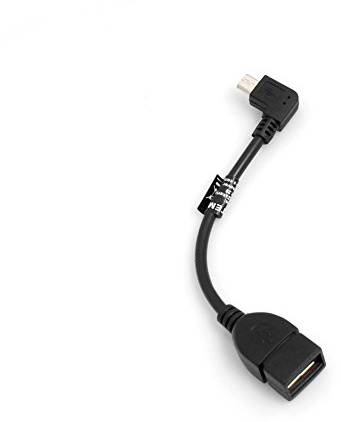 System-S USB A Buchse Host Kabel zu Micro USB (Male) 90° Grad Links Gewinkelt Winkelstecker Adapter OTG On The Go Host Kurzkabel 13,5 cm
