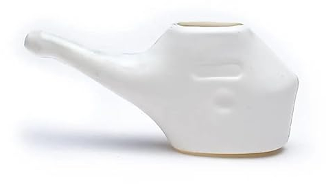 Neti pot, pipetta per pulizia nasale con 25 g di puro sale dell'Himalaya e istruzioni per il lavaggio (lingua italiana non garantita), fondamentale per lo yoga, leggera e infrangibile