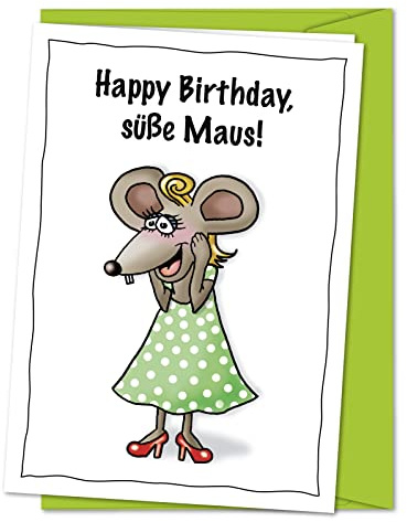 bernsteinfee-CARDS Geburtstagskarte Süße Maus, Glückwunschkarte zum Geburtstag für Tochter, Enkelin, Freundin, Ehefrau, Kollegin, Cousine, Nichte - XXL Geburtstagsgrüße inkl. Umschlag