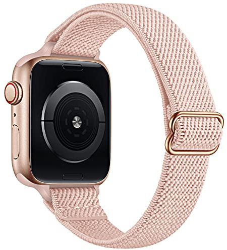 SICCIDEN Smal stretchig soloslinga band kompatibla med Apple Watch Band 41 mm 40 mm 38 mm 49 mm 45 mm 44 mm 42 mm, kvinnor elastisk nylon tunn bandrem för iWatch Ultra SE2 SE serie 8 7 6 5 4 3 2 1