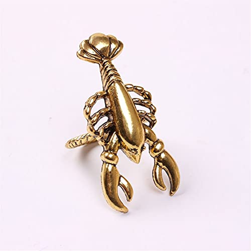 1 stücke Mode Metall Serviette Schnalle Kreative Stern Fisch Schmuck Serviette Ring Hotel Set Tischdekoration Zubehör Serviette Ring (Color : Lobster gold)