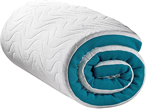 Komfortec Topper 140x200cm – 7,5 cm hoch, Visco Memory Schaum Matratzentopper mit 4 Eckgummis für Boxspringbetten, Waschbarer Aloe Vera Bezug