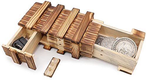 Scatole di puzzle con scomparto segreto, giocattoli magici in legno per bambini e adulti, per conservare buoni soldi gioielli