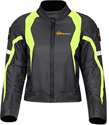 Msport Damen Motorradjacke Wasserdicht mit CE-Zertifizierten Protektoren – Sicherheit und Komfort auf jeder Fahrt - Grün M