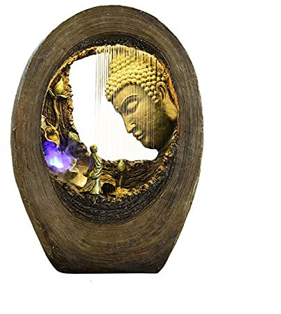 hanxiaoyishop Fuente Décor de la Fuente de Agua de Agua de Buda de 34.6 Pulgadas Tall Buda - Buda de la Fuente de la Mesa de la Mesa Fuente de Agua Interior