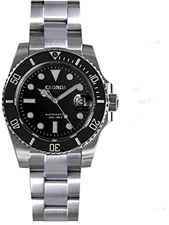 Cronos Upgrade L6005 Sub-Diver Luxus-Herren-Armbanduhr, Edelstahl-Armband, volle Lumen, Keramik-Lünette, 200 m, wasserfest, tauchfest, farbe 1, Tauchen