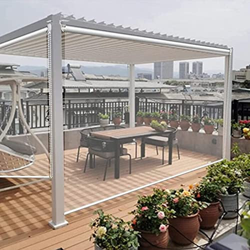 LLPEIJIE026 Wasserdichtes Transparentes Rollo,Durchsichtige Gartenrollos,PVC Klare Reißfeste Wetterfeste Durchsichtige Rollos,für Garten Gewächshaus Terrasse Pavillon,anpassbar (W160xH220cm(63x87in))