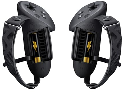 AMVR Housse de poignée de Manette améliorée Compatible avec Les Accessoires Meta/Oculus Quest 3/Quest 3S, avec Couvercle d'ouverture de Batterie et Sangles de Protection (Version Standard)