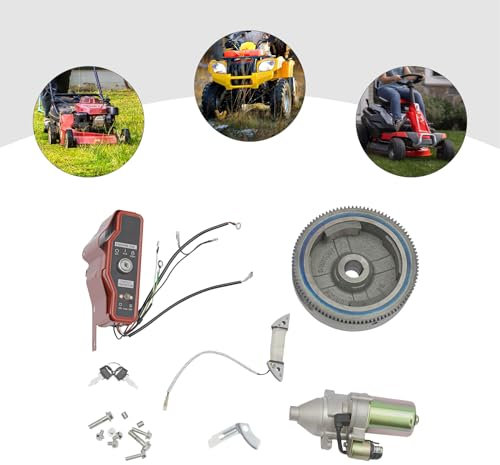 SOLOCJNL Kit di conversione per avviamento elettrico, avviamento, motore, volano, interruttore, bobina, accensione, copertura della ventola, adatto per GX340 11HP GX390
