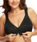DotVol Women's Full Figure Front Closure Wirefree Jacquard Back Support Posture Bra(Black,38E)