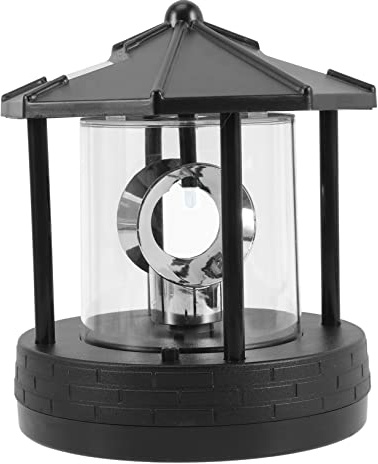 Sosoport Gartenleuchte mit Garten Solar Leuchtturmform in Kunststoff aus Dekorative Sanftem Licht Schwarze Solarlampe für für Außenbereiche Wie Parks und Wege Terrasse