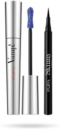 Pupa Mascara Vamp! (Colore Electric Blue) + Eyeliner Skinny Liner (Colore Extra Black) - Ciglia dal Volume smisurato e intensificate con Penna ultra slim, Tratto facile e super sottile