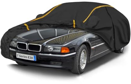 Autoabdeckung Wasserdicht für BMW 7 Series E38 Long (1994-1998),Vollgarage Autoplane für Regen Sonne Staub Schutz Schneeschutz,Winter Sommer Auto Abdeckplane Outdoor Atmungsaktiv
