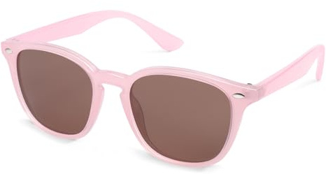 SOJOS Retro Kids Square Polarized Sunglasses for Girls Boys Age 3-10 UV400 Protection De Sol Gafas SK5616 Pink/Light Brown Lens