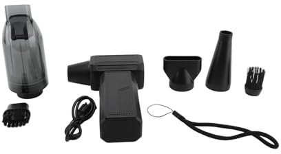 NMLLTB Spolverino Elettrico 130000 Giri/min Ventilatore Senza Fili Batteria Ricaricabile 2000 mAh Regolazione Continua della velocità for la Pulizia 'Auto in Ufficio Domestico (Nero)